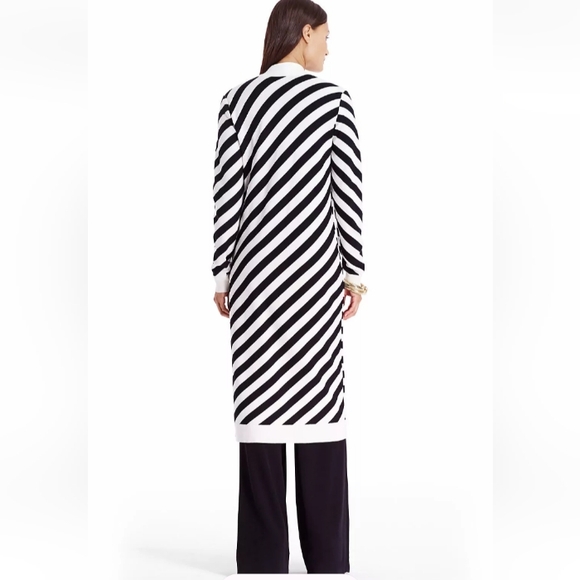 diane von furstenberg carlisle silk blend striped longline cardigan - Picture 2 of 15